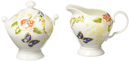 Belleek Cottage Garden Cream and Sugar, Multicolor