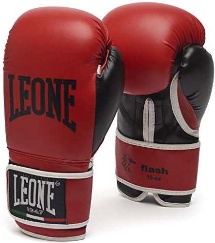 LEONE 1947, Flash Guantoni da Boxe, Unisex – Adulto, Rosso, M, GN083