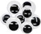 TOAOB 8 Piezas Ojos Móviles Autoadhesivo 40 mm 50 mm Grande Tamaños Adhesivos Negros de Plástico para Manualidades de Scrapbooking Accesorios