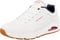 Skechers Uno Stand on Air Baskets Homme, White Durabuck Navy Red Trim, 46 EU
