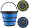 Foldable Silicone Collapsible Bucket Bowl Handy Shopping Basket, Multi-functional, Space Saving, Assorted Colours, 10 Litre