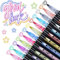 Sinwind Outline Marker, 12 Farbe Magische Stifte Kinder Glossy Magic Stifte Outline Stift für Weihnachten Karten Scrapbooking Gästebuch Fotoalbum Zubehör Handlettering Adventskalender