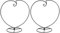 2Pcs Ornament Display Stand Iron Hanging Heart Shaped Rack Holder for Hanging Glass Globe Air Plant Terrarium Witch Ball Home Wedding Decoration