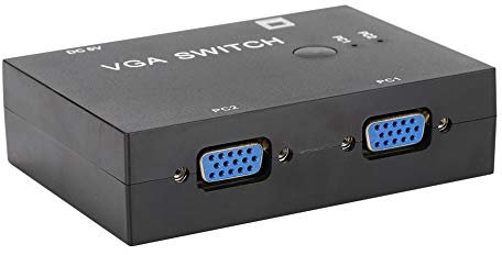 VGA Switch Box 2 Monitor PC a 1 Splitter VGA 2-in 1-out 2 Porte Switcher Supporto VGA/XVGA/SVGA/UXGA Display Multi-sincronizzazione VGA bidirezionale Vedio Monitor per PC TV Monitor