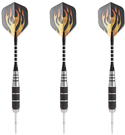 Tbest Dart-Set, 3 Farben, 3 Stück, 155 mm, Spitze aus Stahl, Spitze, Dart-Set mit Laserdruck (L4)