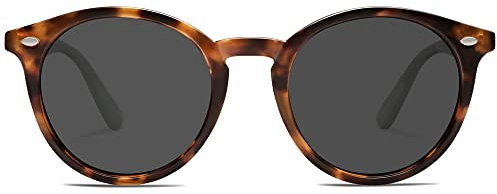 SOJOS Sonnenbrille Damen Polarsierte Runde, Retro Vintage Sonnenbrillen UV400 Schutz SJ2069