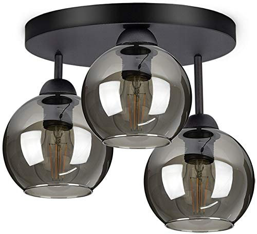FKL DESIGN Home Deco Deckenlampe Pendellampe Hängelampe Wandlampe Tischlampe Leuchte Pendelleuchte Kugel Schwarz Grau Weiß Lampe aus Serie N100 verschiedene Varianten (EP3)