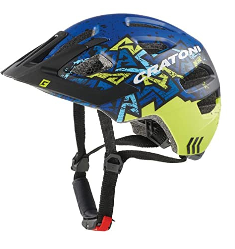 Cratoni Maxster Pro wild Jugendhelm mit Rücklicht Fahrradhelm Allround Kinderhelm (wildes blau, S/M (51-56 cm))