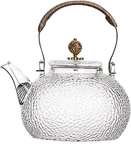 Theiere en verre Infuseur thé Samovar (700 ml), verre borosilicate, résistant à la chaleur et lave-vaisselle approprié,pour thé noir thé vert thé aux fruits thé parfumé et sachets de thé,D'or,900ml