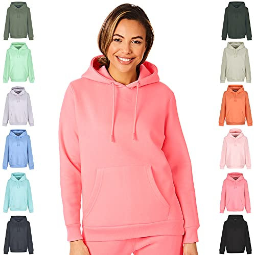 Light & Shade LSLSWT005 Top in Felpa con Cappuccio Super Soft Touch Loungewear da Donna, Rosa, S