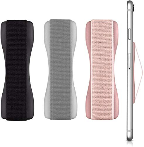 Finger-Halterung Griff,Handy Finger zurück Aufkleber Schwarzer Handy-Fingerband, rosa Handy-Fingerband 3 Smartphone-Halter - verbesserte Einhandbedienung