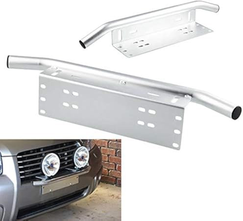 RIGIDON 23 zoll Kfz kennzeichenhalterung, Aluminium rahmenlose Silber- plateholder - kennzeichenhalterung für Auto Offroad SUV UTV, LKW, KFZ, Fahrzeuge, passt für led arbeitslicht led lichtleiste