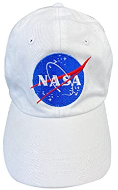 Aeisage NASA Cap Baseball Cap Stickerei NASA White Hat Washed Cotton Hat for Women Men, Weiß, Medium