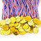 Darovly 50 Stück Gold-Kunststoff-Gewinner-Medaillen mit Band-Halsketten für Sport, Spiele, Wettbewerb, Studenten, Talentshow, Partys, Gastgeschenke oder Dekoration, Kunststoff Nylon, Kein Edelstein