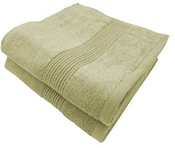 Alpes Blanc Lot de 2 Serviettes de Bain Coton et Bambou 600g/m² (Taupe, 70x140)