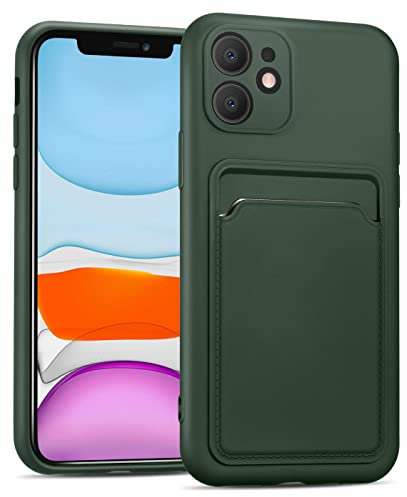 Verco Coque Silicone Compatible avec iPhone 11, Protection Antichoc avec Porte-Cartes Case en Silicone Premium pour iPhone 11 Étui, Vert