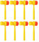 Toyvian 8Pcs Squeaky Hammer Toy - Kids' Squeaking Hammer, Rubber & PVC Material, Yellow, Ages 3+