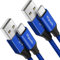 etguuds USB C Cable [2Pack 60CM], USB A to USB C Charger Cable Fast Charging USB-Type C Lead Braided for Samsung Galaxy S23 S21 S20 S10 S9 S8 Plus S10E (Blue)
