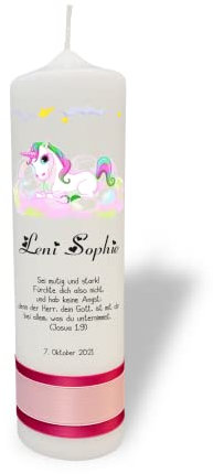 Taufkerze mit Einhorn