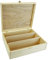 HW HOLZKISTEN-WELT Weinkiste Klappdeckel Verschluß Teiler 3 Flaschen 36x30,6x11,5cm - Holzkiste Weinbox Weinverpackung Kiste Deckel