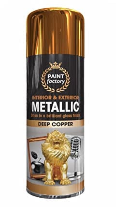 SuperGift.com 400ml Multipurpose Metallic Aerosol Spray Paint Quick Drying Spray For Fast Dry and Excellent Coverage for Metal, Wood, Plastic and More (Copper)