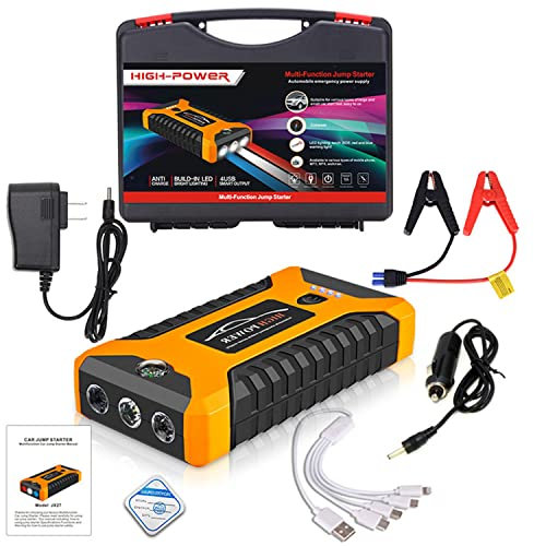Car Jump Starter 20000mAh Power Bank 12V Lithium Battery Booster Pack Quick Starting Device with LED Flashlight Power Indicator,Yellow