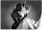 Feeby Papier Peint Intissé Bisous amour 200x140 cm noir et blanc XXL Moderne Décoration Murale Tableaux Muraux Tapisserie Salon Chambre à coucher Couple de personnes Abstrait