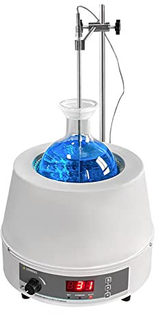 LABFISH Heizmantel Labor 1000ml Magnetrührer, Thermostatisches Heizgerät mit Temperaturkontrollfühler, Digitalanzeige, Timing-Funktion, 350W