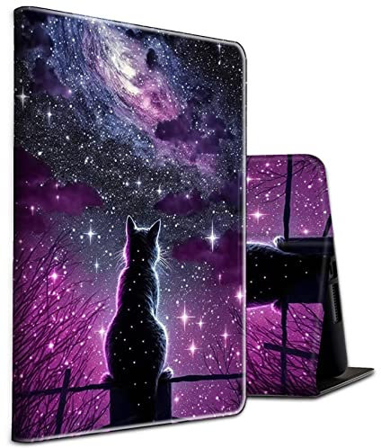 for Samsung Galaxy Tab S8 2022 /Tab S7 2020 11 Inch (SM-X700/X706/T870/T875/T878) Case,PU Leather Auto SleepWake Stand Cover with Adjustable Angle for Samsung Tablet,Hipster Cat Galaxy
