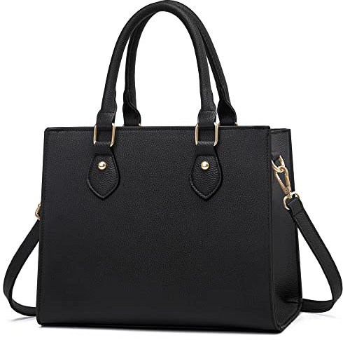 CHICAROUSAL Crossbody Geldbörsen und Handtaschen für Frauen PU Leder Tote Top Griff Satchel Schultertaschen, Liz Black