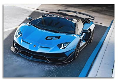 Sportwagen-Poster für Lamborghini Aventador SVJ 63, Kopfplatte, Supersportwagen, Rennwagen, Poster, dekorative Malerei, Leinwand, Wandposter und Kunstdruck, moderne Familienschlafzimmer-Dekoration