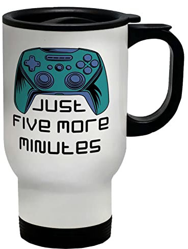 Shopagift Funny Video Gaming Travel Mug Just Five More Minutes Game Gamer Gift Cup