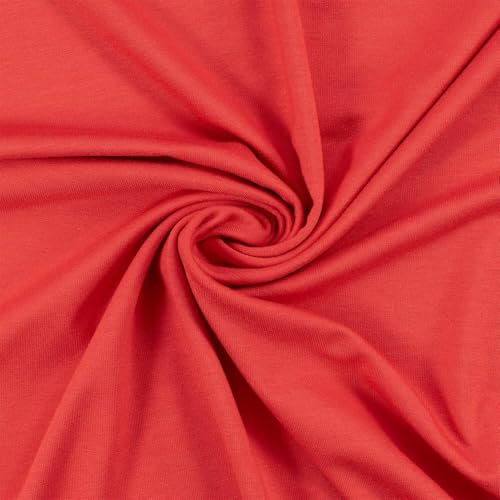 Viskose-Jersey Stoff, elastisch, uni rot (Länge am Stück: ab 50cm / Breite: 150cm)