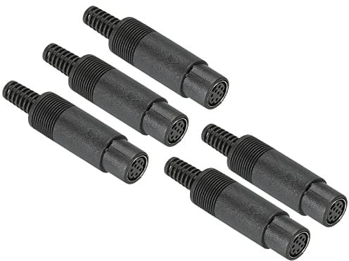 PATIKIL S-Video DIN Mini Female Socket 8 Pin Signal Transmission for TV, DVD Player Pack of 5