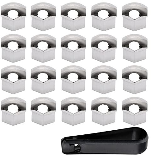 für Renau-lt Dacia Duster Logan Auto Radmutterkappen, Sechskant Radmuttern Abdeckung, Radbolzen Schutz Cover, Diebstahlschutzkappe Zum Schutz Nabenschrauben,17mm-Silver