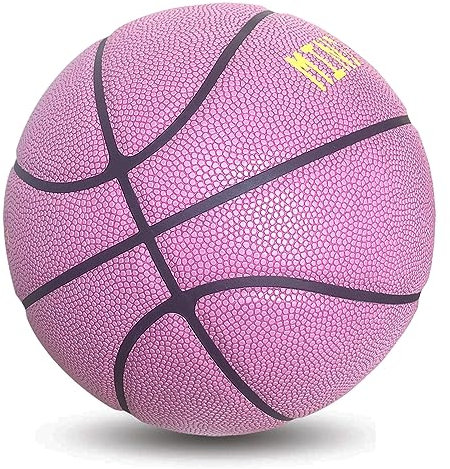 Taglia 5/6/7 Palloni da basket ponderati, palloni da basket in sovrappeso, palloni da basket da allenamento di controllo per migliorare le abilità di dribbling e gestione della palla,Rosa,No.6(1000g)