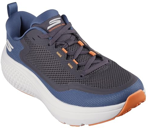 Skechers Herren Go Run Supersonic Max Sneaker, Blauer Textilbesatz, orange, 41 EU