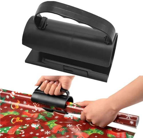 Starnearby Geschenkpapier Schneider für Rollen mit Griff Geschenkpapierschneider Geschenkpapier Cutter Tragbare Papierschneider Sliding Wrapping Paper Cutter für Geschenkpapier Weihnachten, Geburtstag