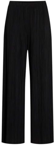 Vila Damen Viplisa Hw Wide Pants - Noos Hose, Black Beauty, L