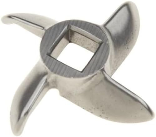 LUIVU Meat Grinder Blade Stainless Steel #8 - Mincer Cutting Plate Spare Part for Kitchen - Food Chopper Machine Parts - Knife Cutter Replacement for Grinders - Grinding Blades Accessories, Silver