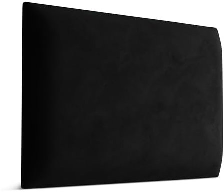 Muralo Wandkissen Gepolstert, Magic Velvet, Wandpolster - 60x40 cm, Schwarz