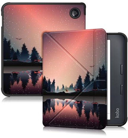 Yiernuo Coque Compatible avec Kobo Libra Color 2024/Libra 2 2021/Vision 6 2021 7 eReader,Etui Housse avec Fonction Support,Crépuscule