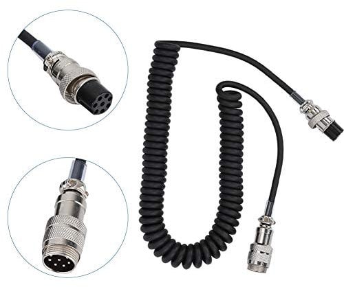 HELEVIA Handy 8 Pin Coiled Extension Microphone Cord Male Female Cable