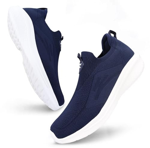 Giniros Sneakers Uomo Scarpe Running Corsa Ginnastica Camminata Casual Jogging Trekking Tennis Outdoor Fitness Sportive Palestra Scarpe da Lavoro Comode, Blu 44EU