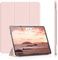 SZPSGC Hülle für iPad Pro 11 5. Generation 2024 M4, Flexible TPU Rückseite Schutzhülle Case Unterstützt Apple Pencil Pro & Pencil USB-C, Auto Schlafen/Wachen, Rosa