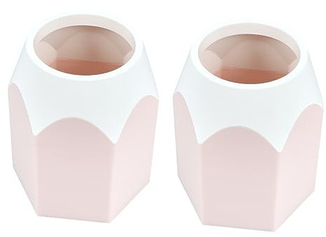 HOODANCOS 2 Pièces Pot À Crayons Rose Créatif - Porte Stylo Multifonctionnel Pour Bureau Vase À Pinceaux De Maquillage Et Rangement Stylé