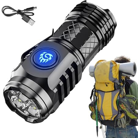 Dreiäugiges monste Mini-Taschenlampe, ultrahelle tragbare kleine LED-Taschenlampe, superhelle Mini-Taschenlampe, wiederaufladbare Taschenlampen, hohe Lumen