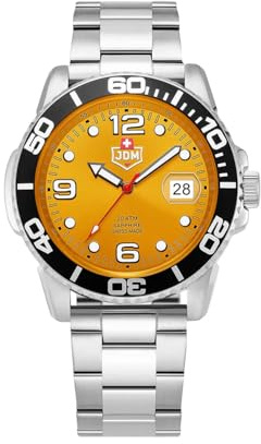 Jacques Du Manoir Millitary Herren Analog Uhr mit Edelstahl Armband JDM-WG020-02
