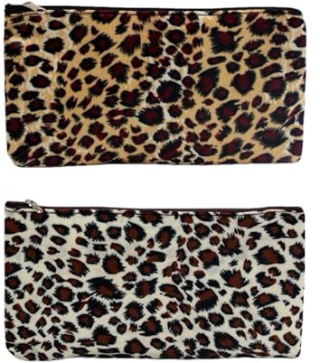BAUIOREAD 1 trousse de maquillage imprimé léopard, sac jacquard, sac à main imprimé léopard, sac de rangement imprimé léopard, porte-monnaie imprimé léopard, trousse de toilette, imprimé léopard, S