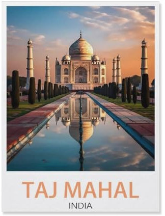 Taj Mahal Indien, Sonnenuntergang,3D Puzzle 1000 Stück, Papier Montiert DIY Puzzle Montage Spielzeug Für Kinder, Papier Puzzle Papier Geschenk(50x70cm)-R51